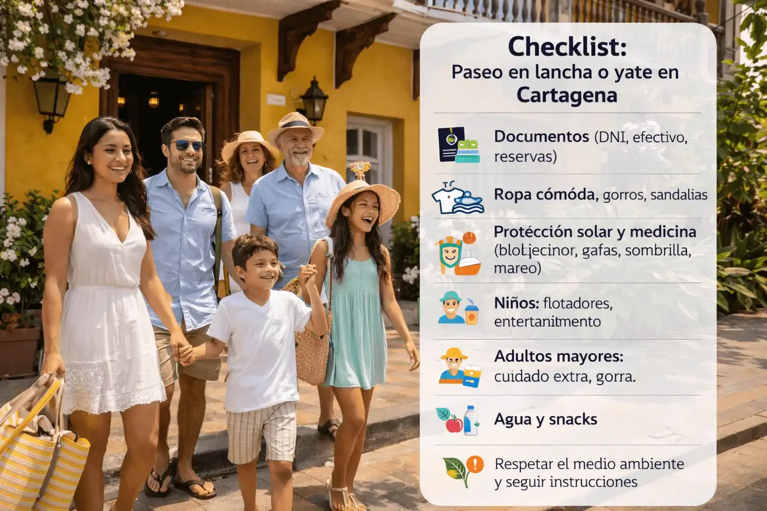 Checklist práctico de qué llevar a un paseo en lancha